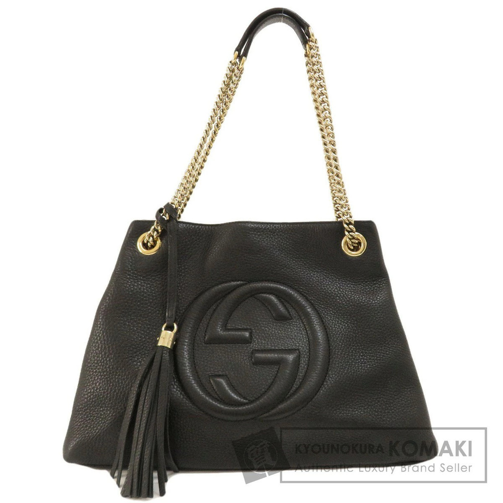 Gucci Soho Chain Bag Interlocking GG Tote Leather